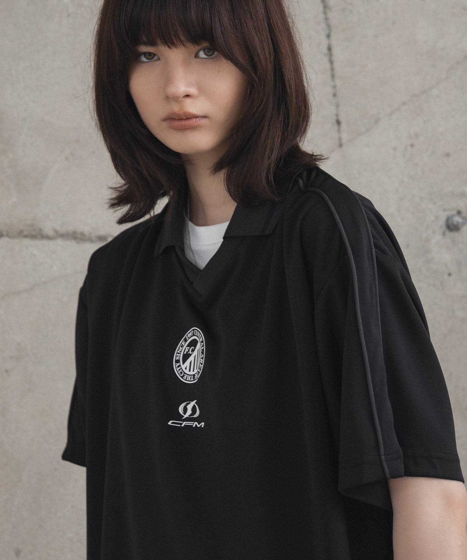 フロントプリント サイドライン ユニフォーム半袖Tシャツ
