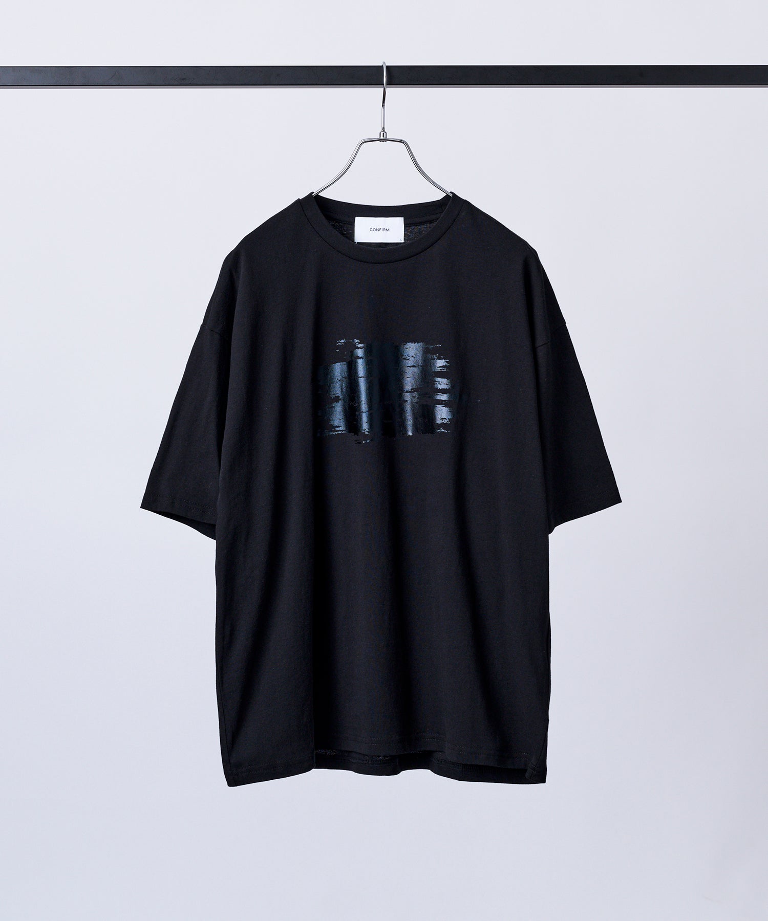 アブストラクトグラフィック箔プリント 半袖Tシャツ