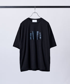 アブストラクトグラフィック箔プリント 半袖Tシャツ