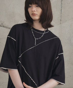 カットオフ switching Tee 切替半袖Tシャツ