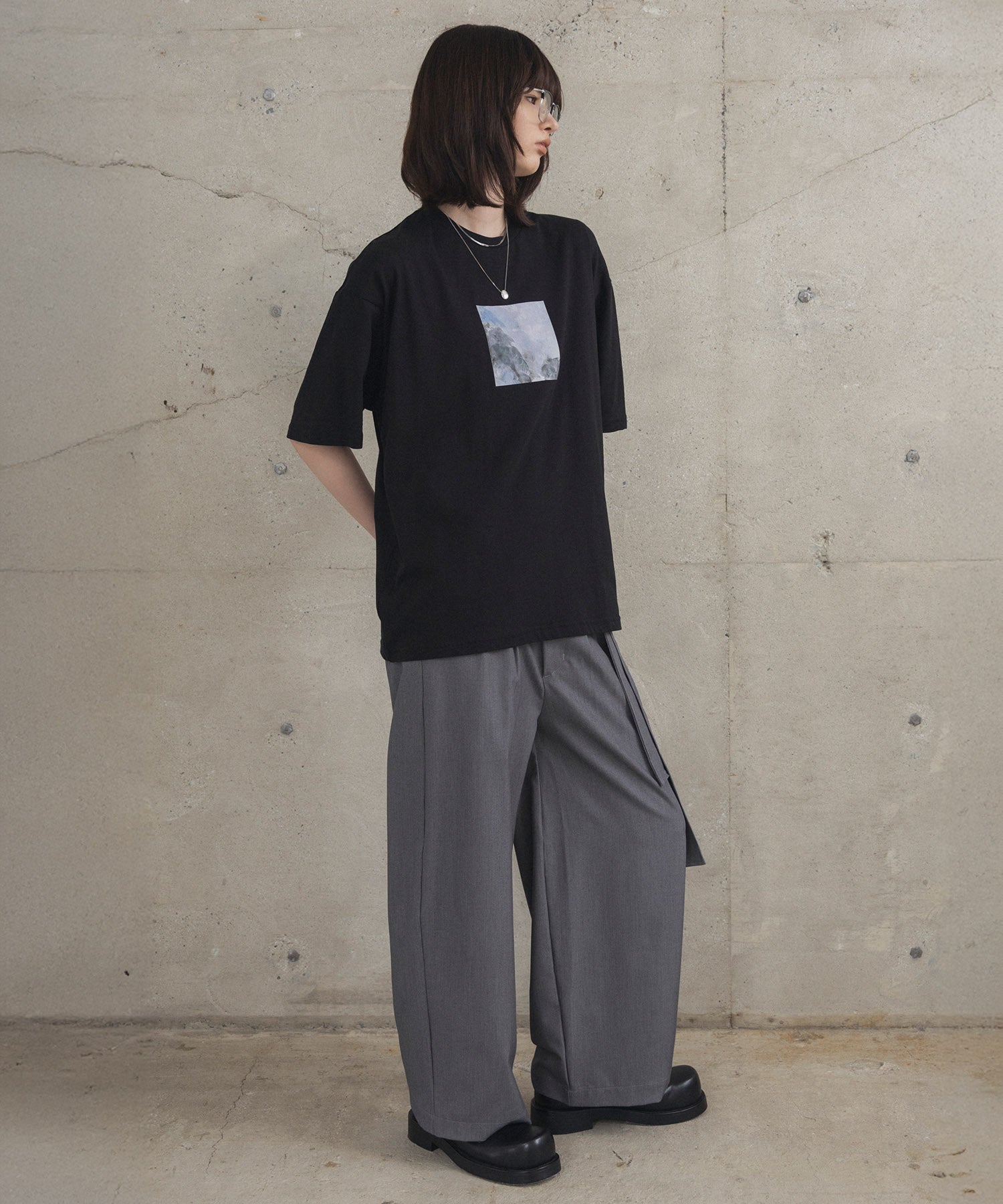アブストラクト絵画 フロントプリント 半袖Tシャツ