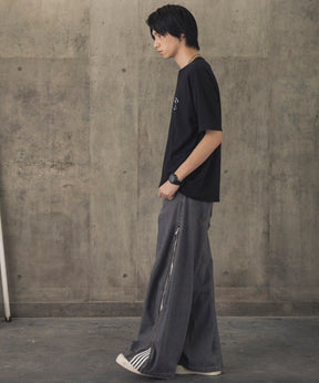 ヒゲオジサンA ワンポイント刺繍ロゴ ビッグシルエット半袖Tシャツ