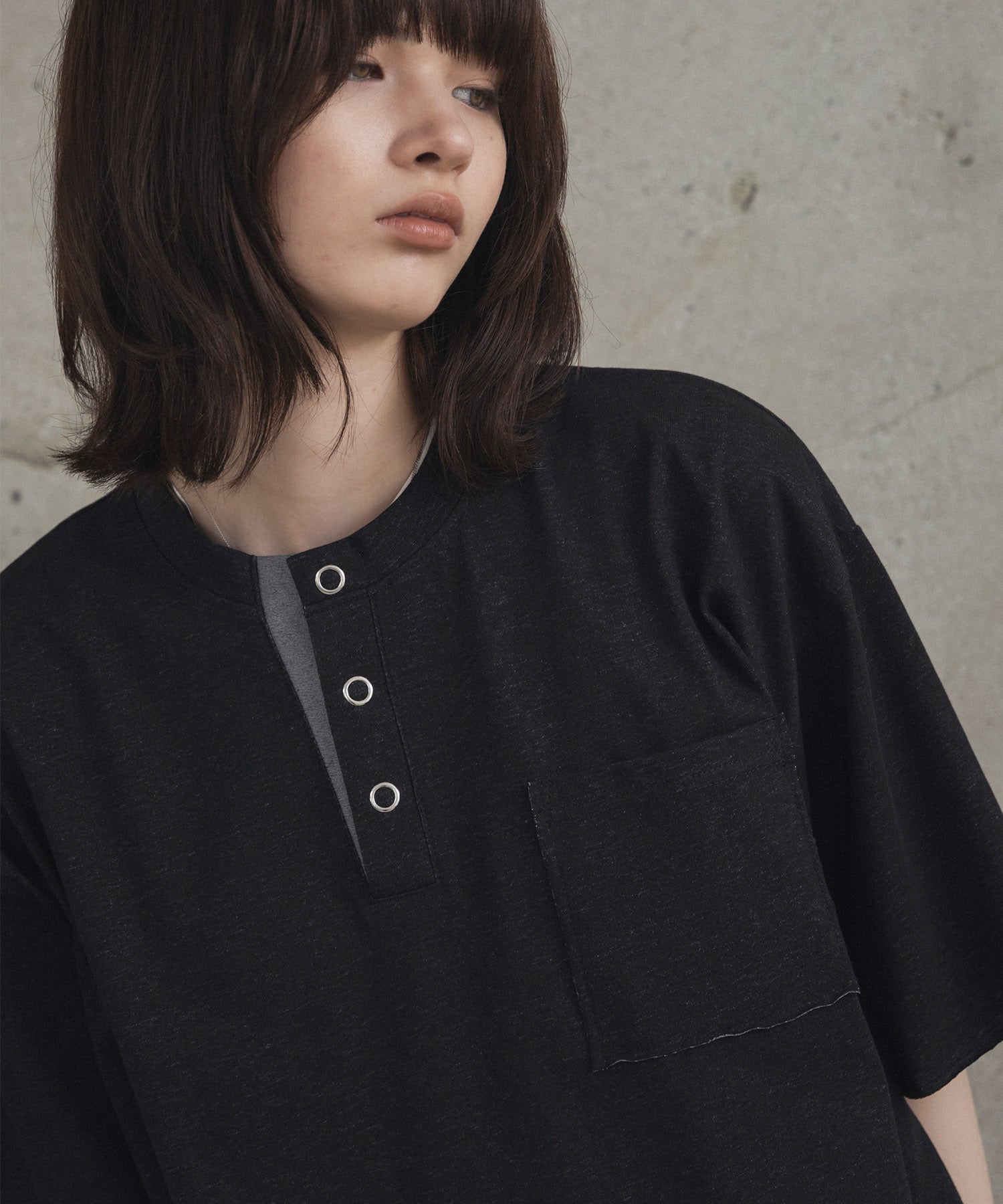 Contrast Color Henley Neck T-shirt / コントラストカラー ヘンリーネックTシャツ