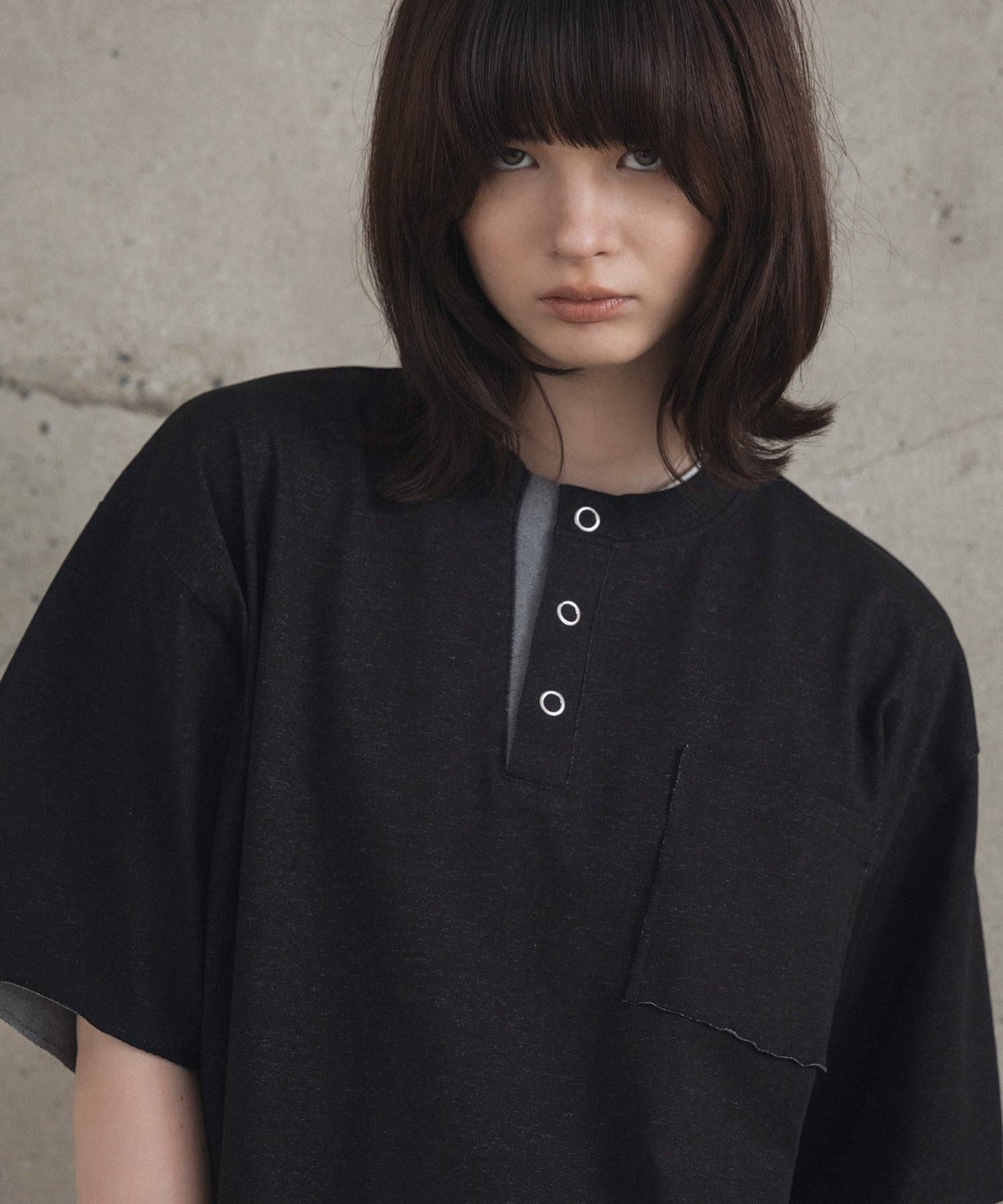 Contrast Color Henley Neck T-shirt / コントラストカラー ヘンリーネックTシャツ