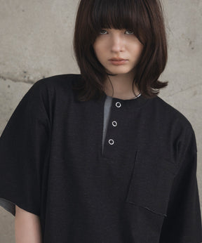 Contrast Color Henley Neck T-shirt / コントラストカラー ヘンリーネックTシャツ