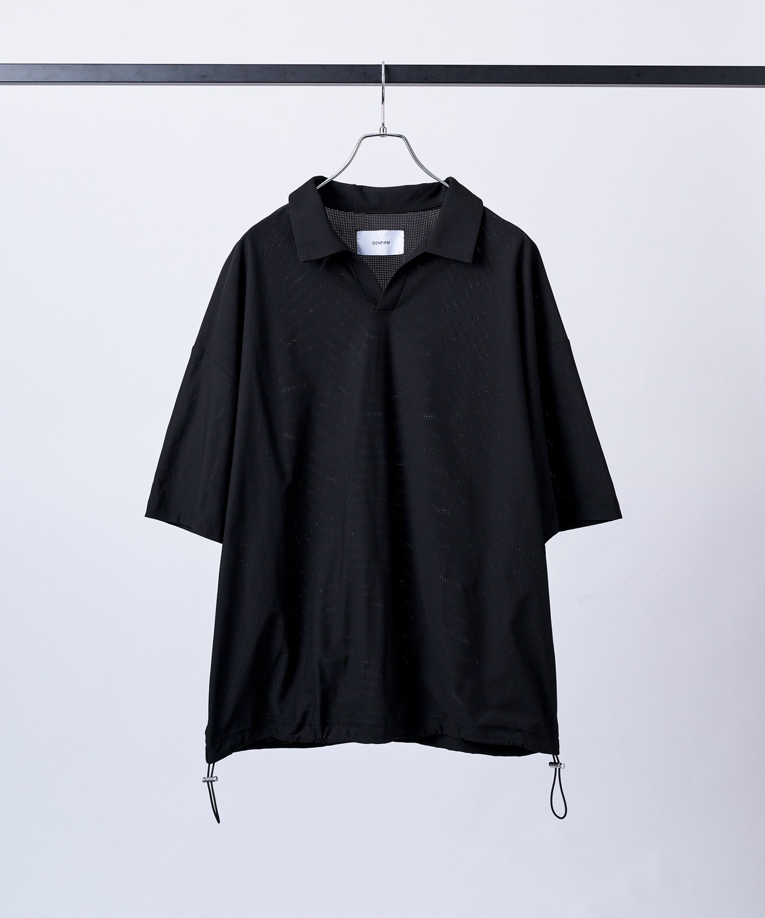 ビックシルエット ポリメッシュ ドロスト スキッパーシャツ