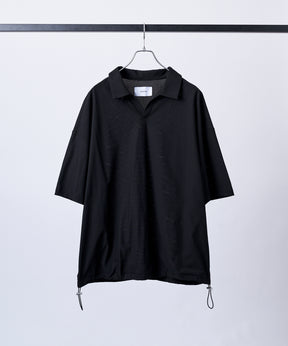 ビックシルエット ポリメッシュ ドロスト スキッパーシャツ