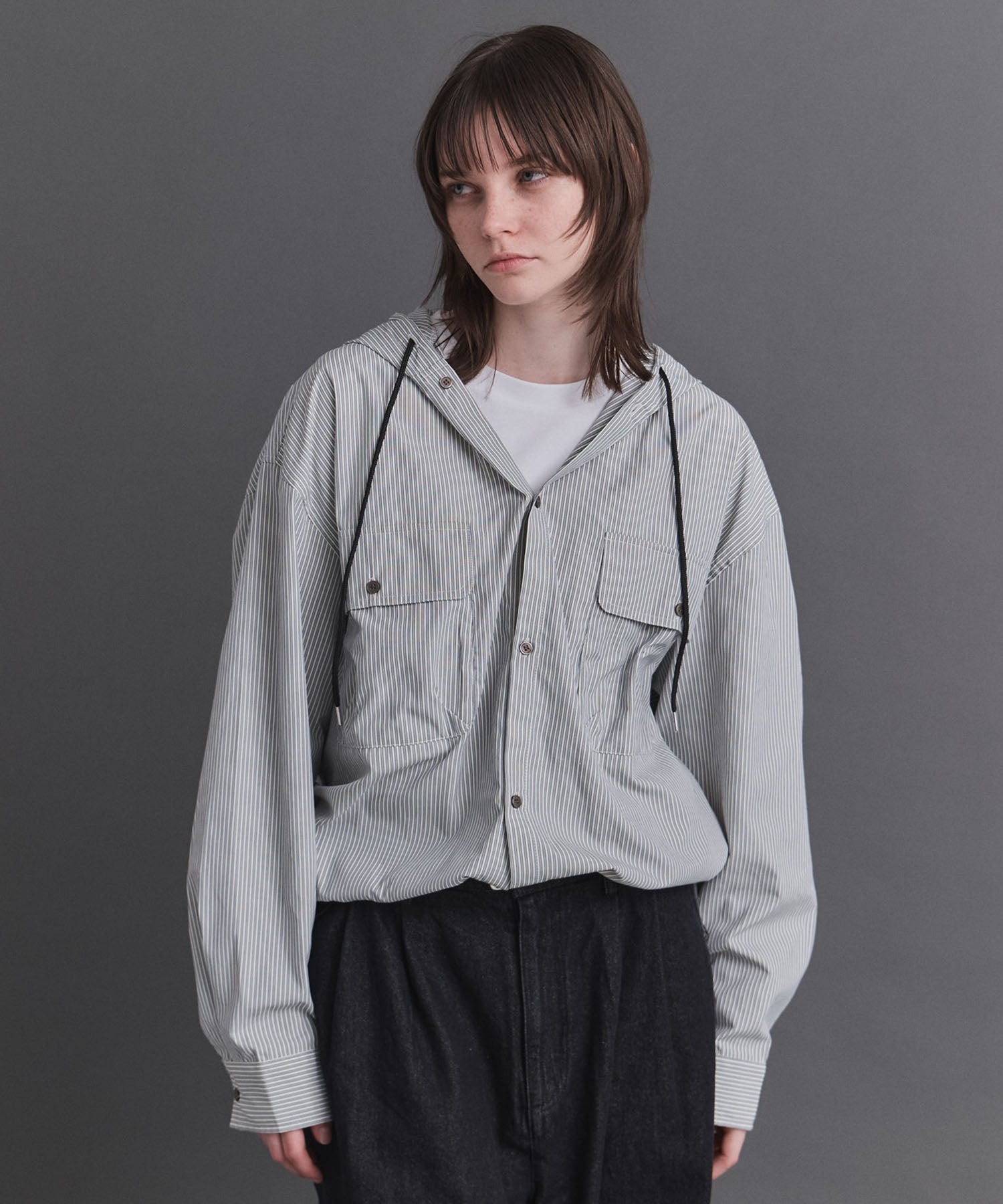 Long-sleeved Shirt Hoodie / 長袖シャツパーカー