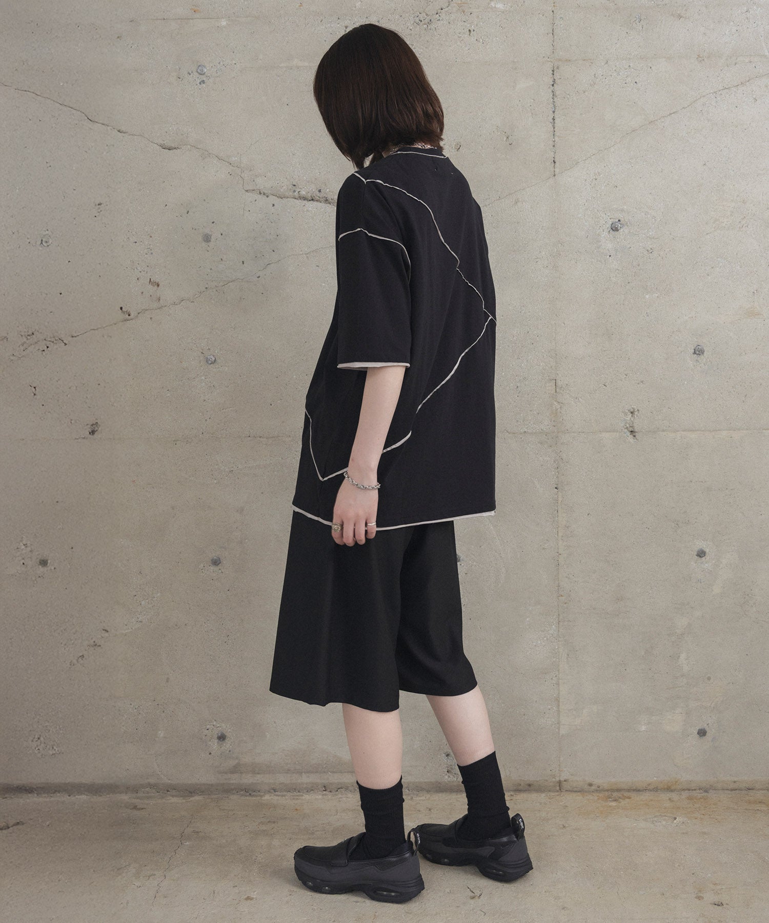 カットオフ switching Tee 切替半袖Tシャツ