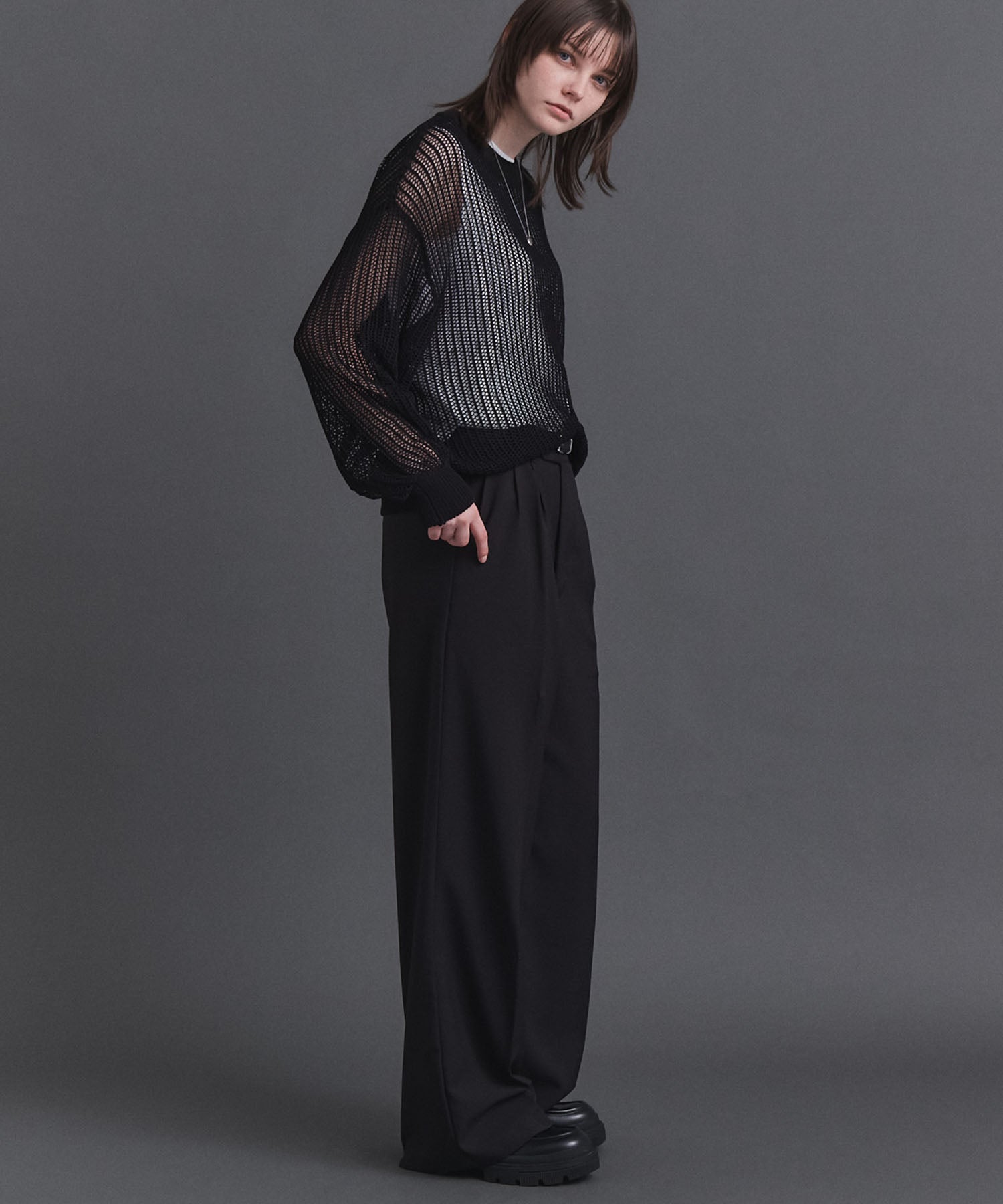 Basic Sheer Knit Pullover / ベーシック シアーニットプルオーバー