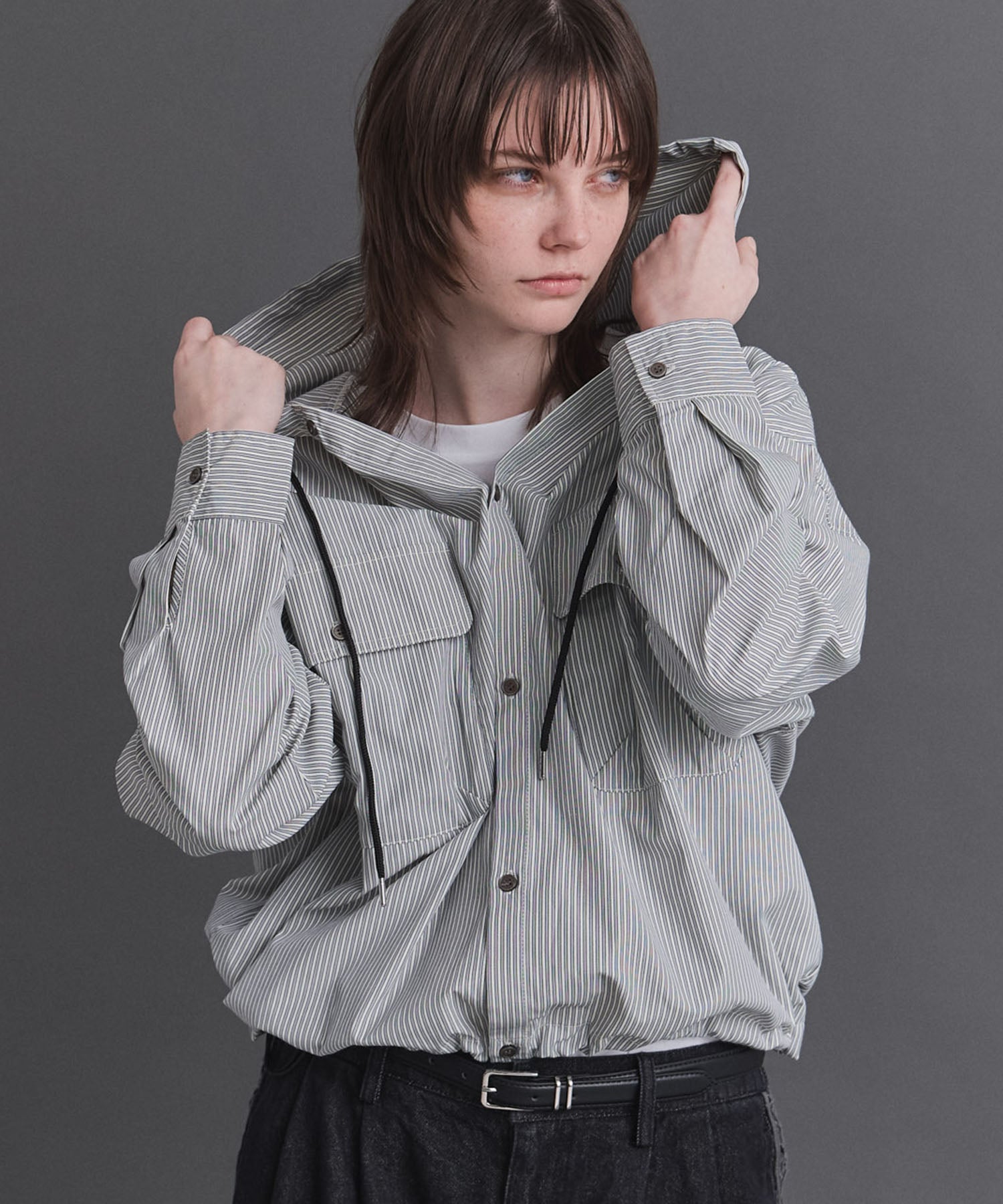 Long-sleeved Shirt Hoodie / 長袖シャツパーカー