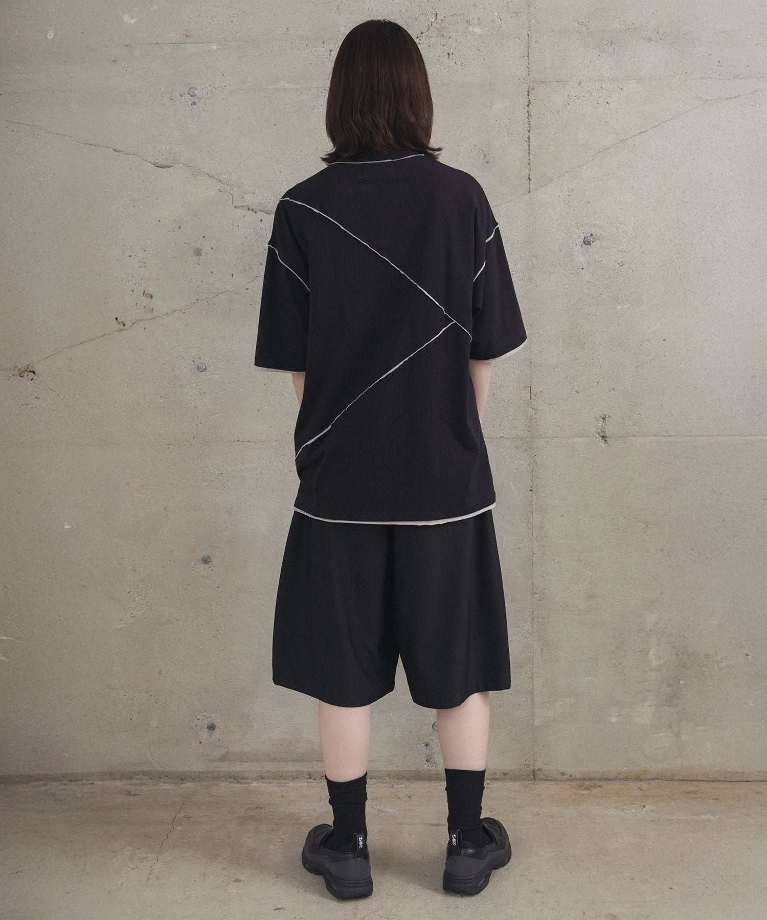 カットオフ switching Tee 切替半袖Tシャツ