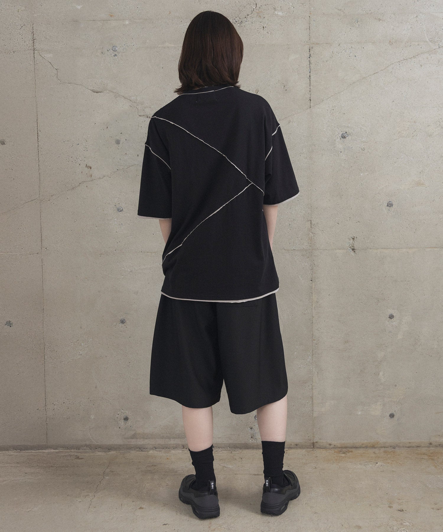 カットオフ switching Tee 切替半袖Tシャツ