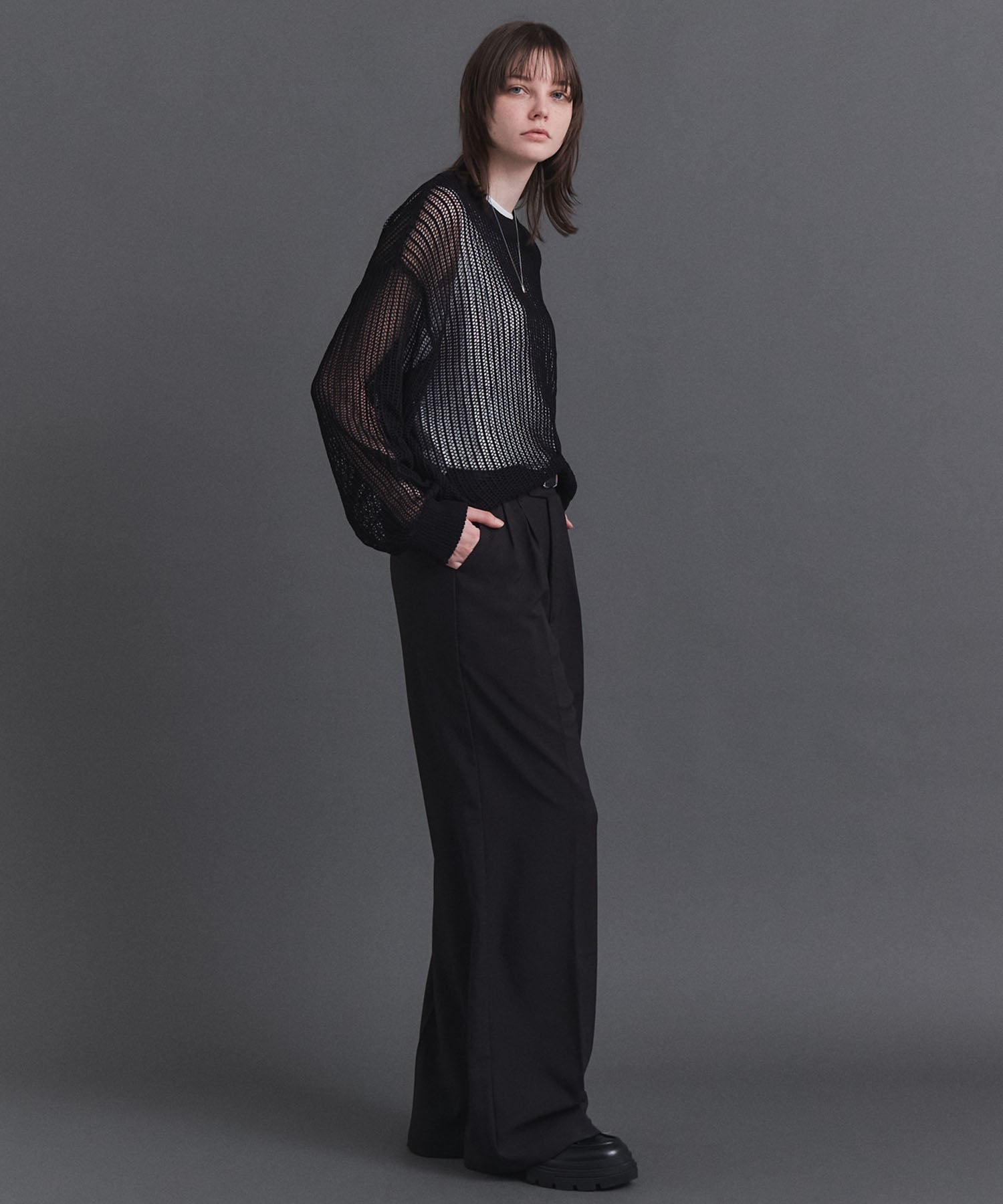 Basic Sheer Knit Pullover / ベーシック シアーニットプルオーバー