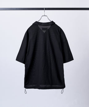 ビックシルエット ポリメッシュ ドロスト スキッパーシャツ