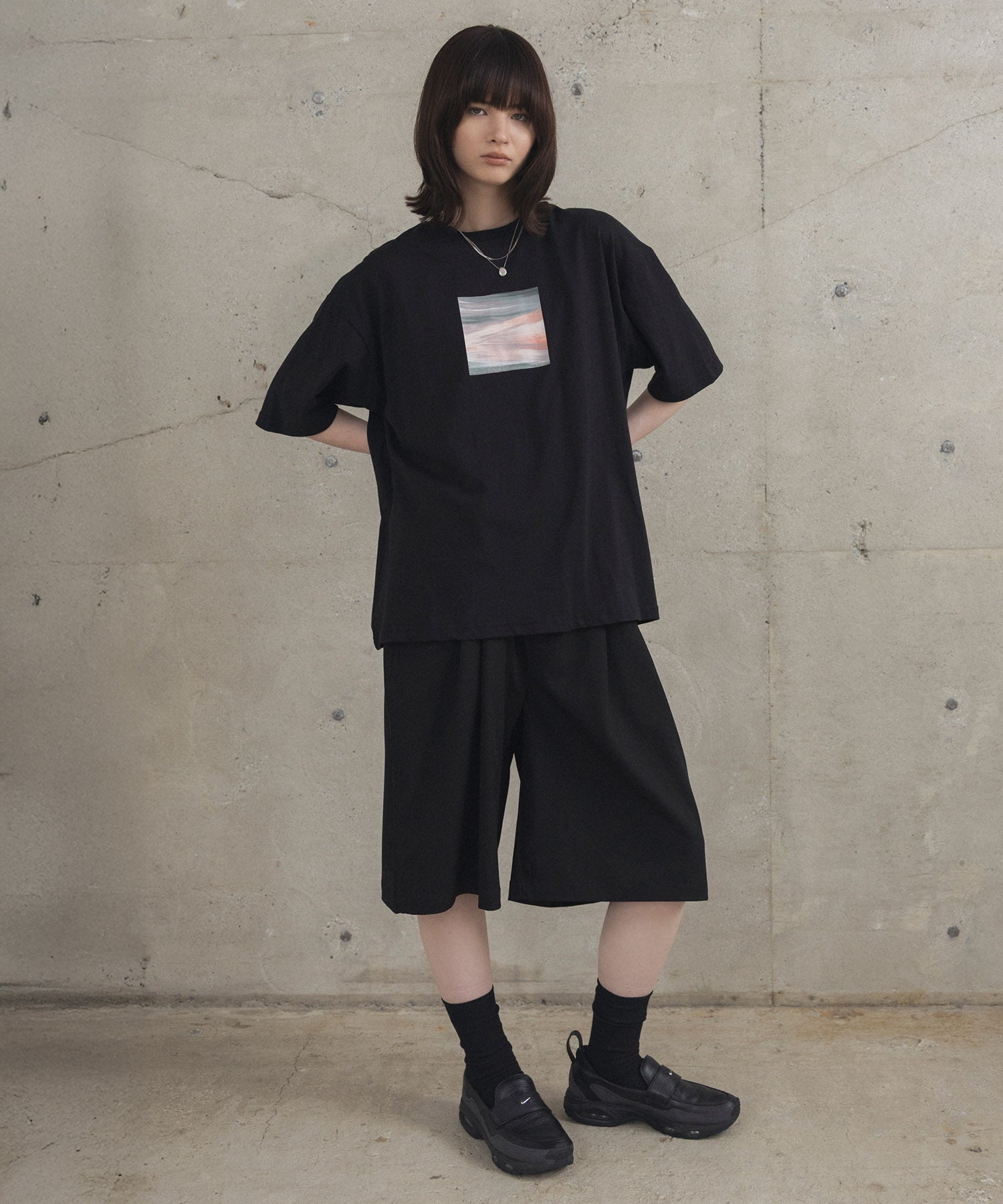 アブストラクト絵画 フロントプリント 半袖Tシャツ
