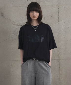 アブストラクトグラフィック箔プリント 半袖Tシャツ