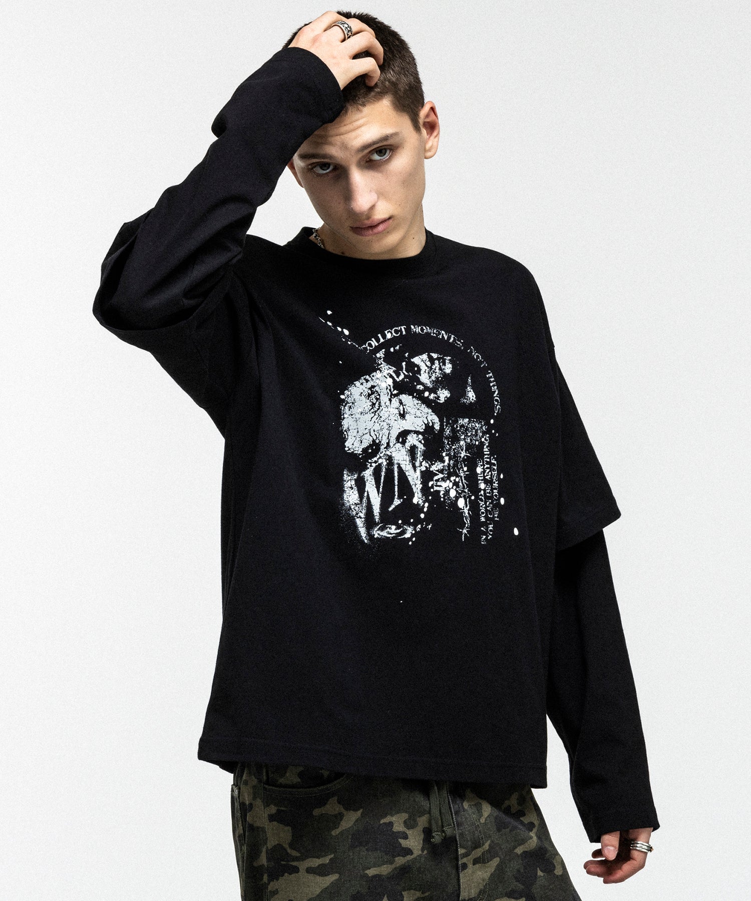 ILL'S | FAKE LAYERED LONG SLEEVE TEE / フェイクレイヤードロング