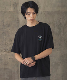 ヒゲオジサンA ワンポイント刺繍ロゴ ビッグシルエット半袖Tシャツ
