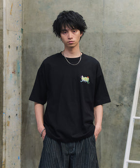 ボックスシルエット スプラッシュ タギング ストリートグラフィック 半袖Tシャツ