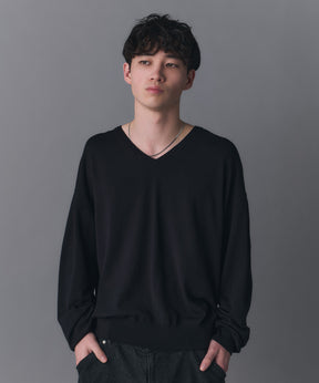 V-neck High Gauge Knit / Vネックハイゲージニット
