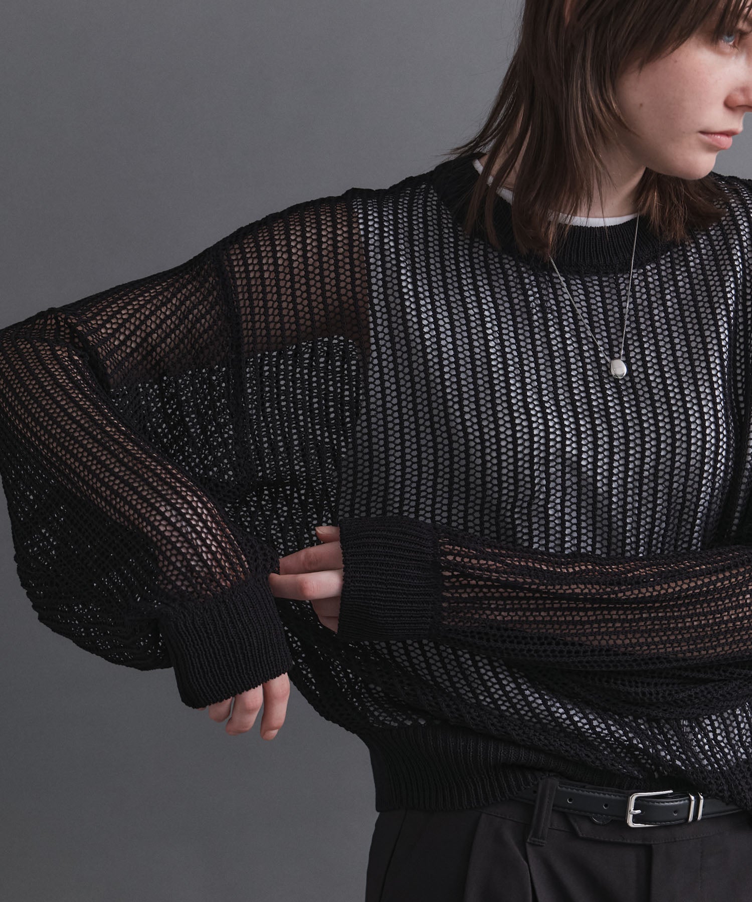 Basic Sheer Knit Pullover / ベーシック シアーニットプルオーバー