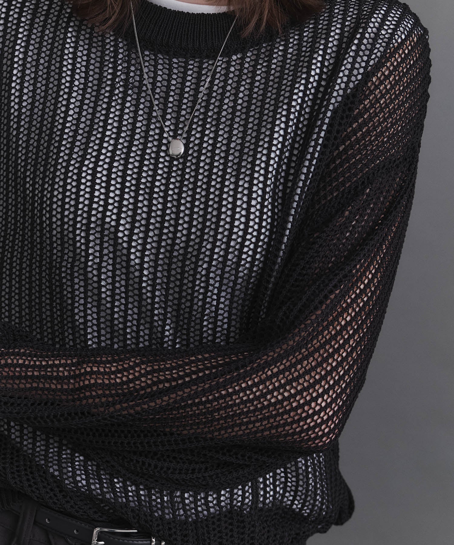 Basic Sheer Knit Pullover / ベーシック シアーニットプルオーバー