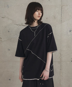 カットオフ switching Tee 切替半袖Tシャツ