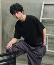 THERMAL DRAWSTRING HENLEY NECK T-SHIRT / サーマル ドローストリング ヘンリーネックTシャツ