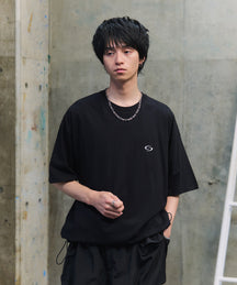 ビッグシルエット ワンポイント刺繍 裾ドローコード Tシャツ