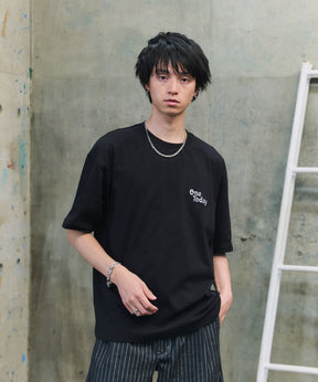 スモークモチーフ ビッグシルエット バックプリント 半袖Tシャツ ワンポイント