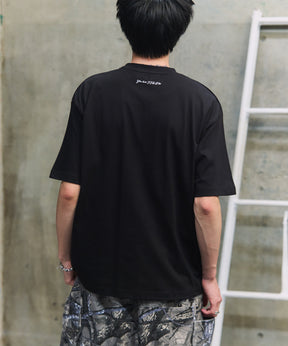 ビッグシルエット プレーティング 半袖Tシャツ グラフィック プリント