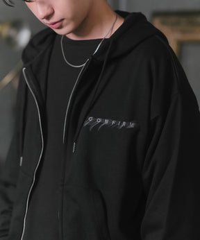 "Confirm" Logo Embroidery FullZIP Hoodie / "Confirm"刺繍フルジップパーカー