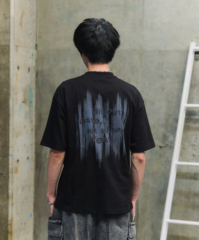ビッグシルエット プレーティング グラフィック プリント 半袖Tシャツ