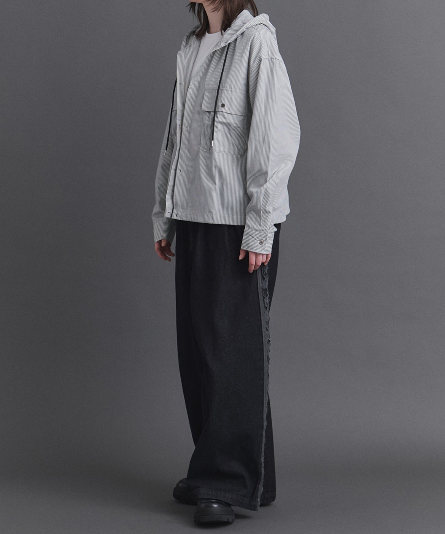 Long-sleeved Shirt Hoodie / 長袖シャツパーカー