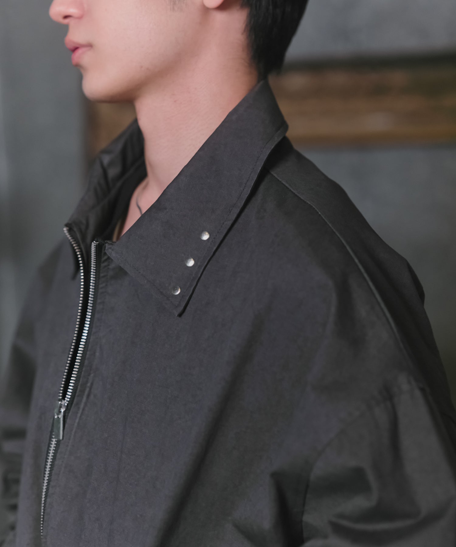 Peach Brushed Studded Blouson / ピーチ起毛スタッズブルゾン