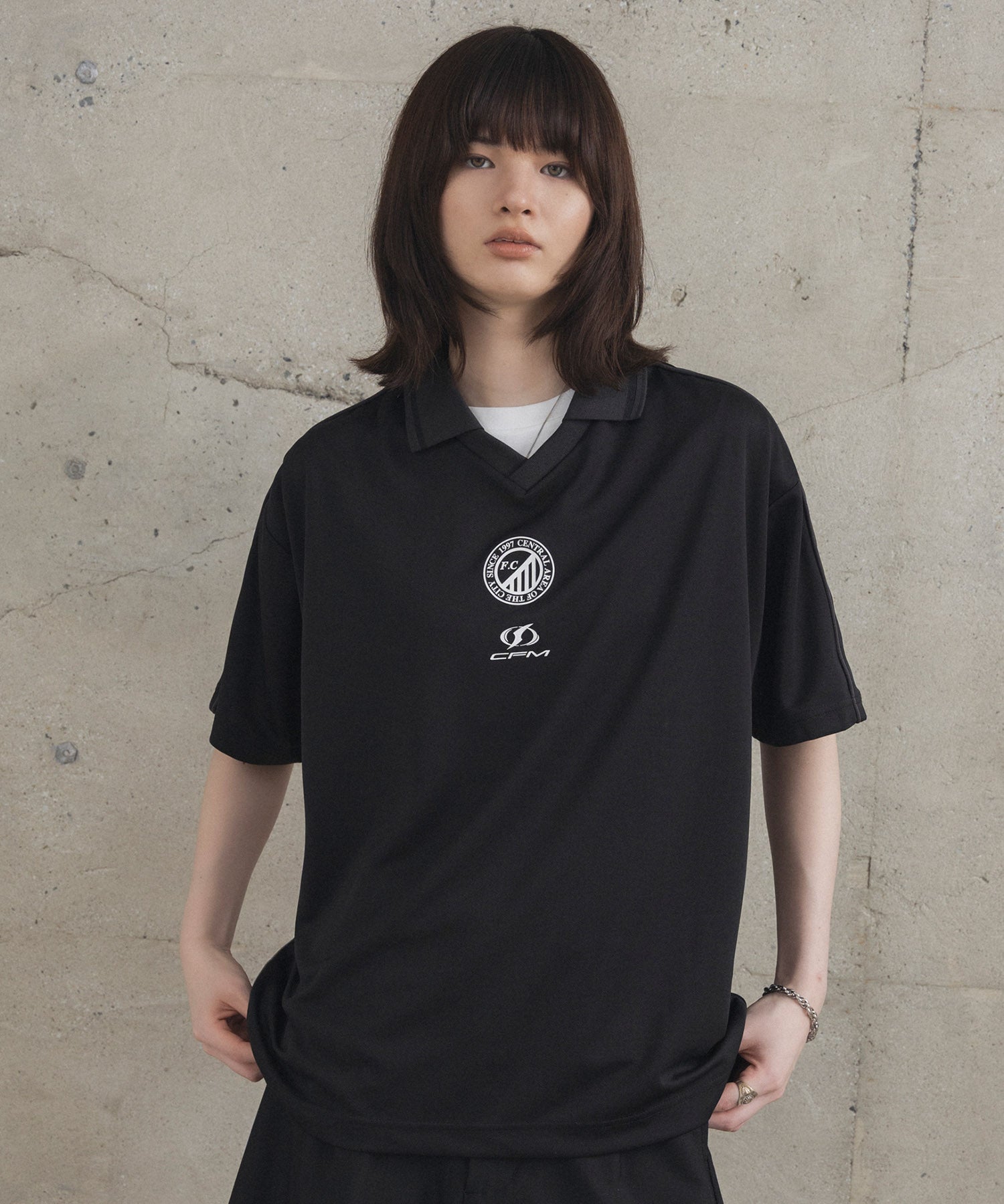フロントプリント サイドライン ユニフォーム半袖Tシャツ