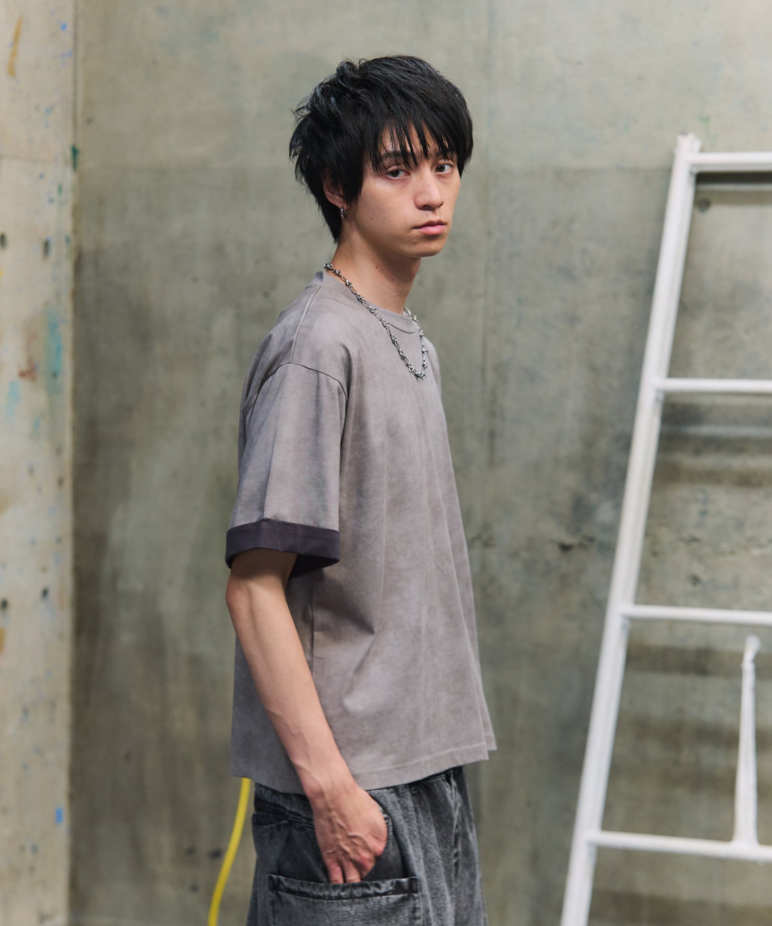 SLEEVE LAYERED LOOSE T-SHIRT / レイヤード ルーズTシャツ