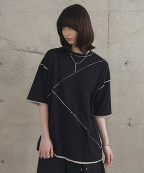 カットオフ switching Tee 切替半袖Tシャツ
