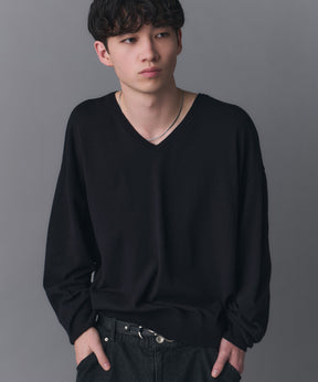 V-neck High Gauge Knit / Vネックハイゲージニット