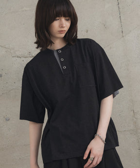 Contrast Color Henley Neck T-shirt / コントラストカラー ヘンリーネックTシャツ