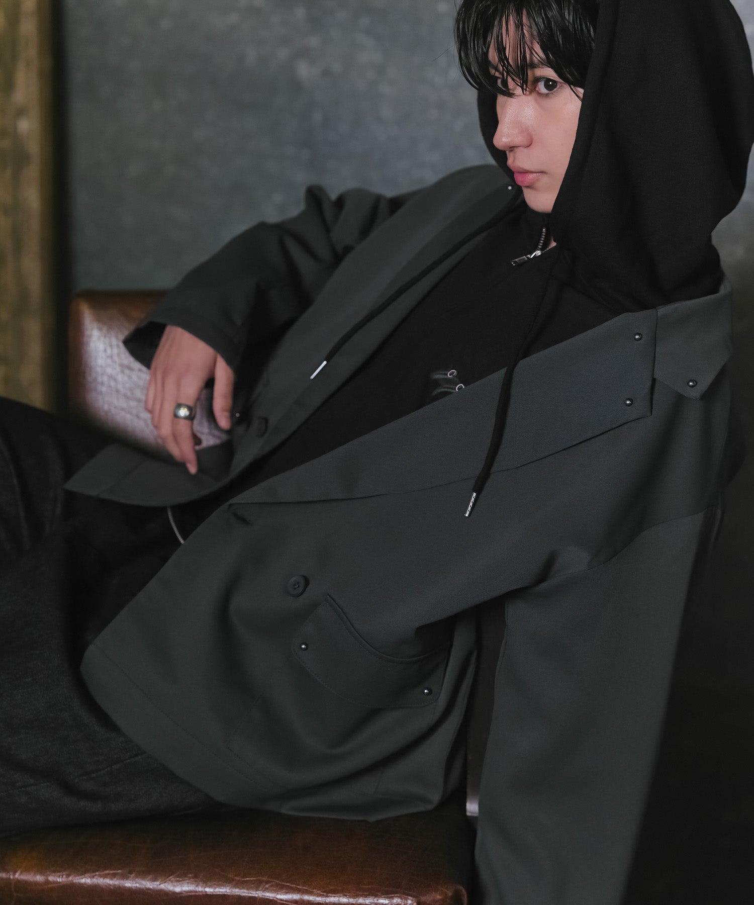 "Confirm" Logo Embroidery FullZIP Hoodie / "Confirm"刺繍フルジップパーカー