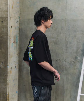 ボックスシルエット スプラッシュ タギング ストリートグラフィック 半袖Tシャツ