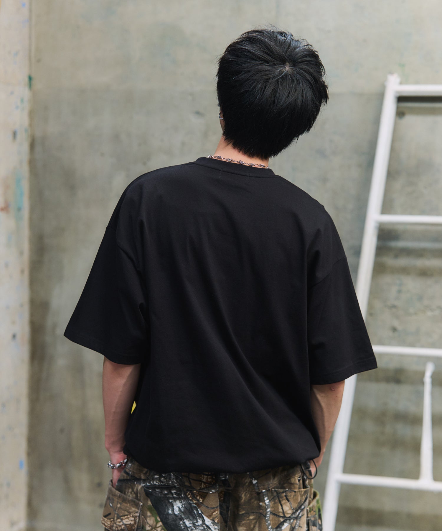 プレーティング 裾ドローコード 半袖Tシャツ