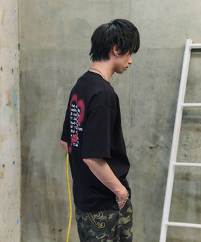 スプレーハート ビッグシルエット バックプリント 半袖Tシャツ ワンポイント