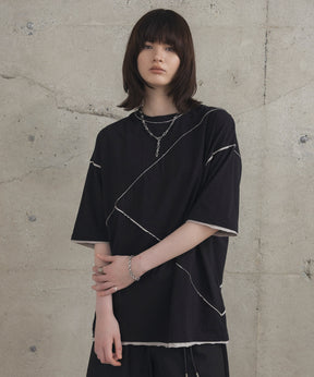 カットオフ switching Tee 切替半袖Tシャツ