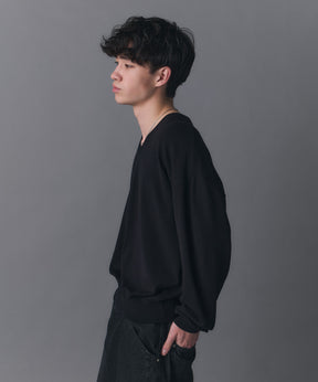 V-neck High Gauge Knit / Vネックハイゲージニット