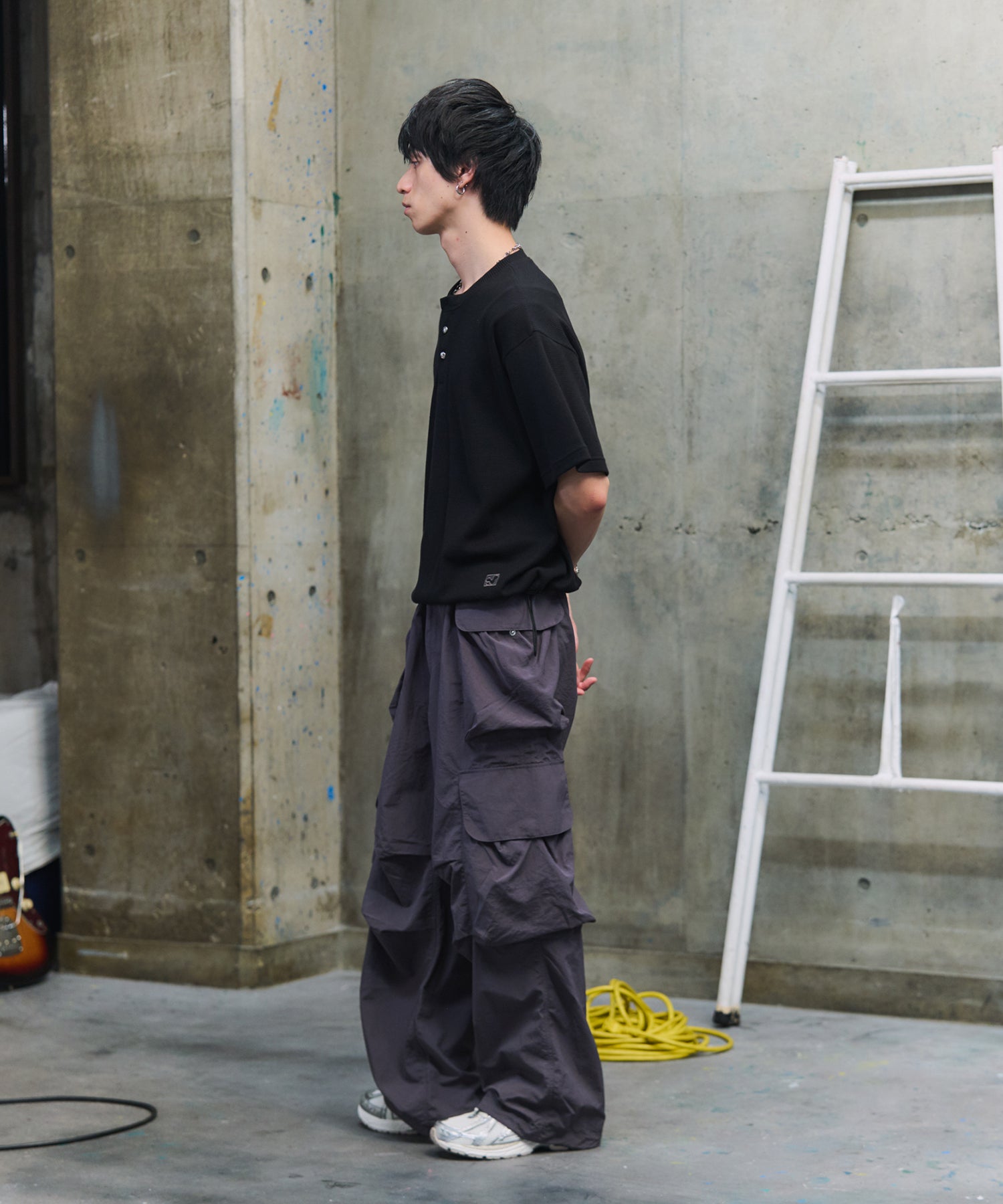THERMAL DRAWSTRING HENLEY NECK T-SHIRT / サーマル ドローストリング ヘンリーネックTシャツ
