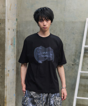 ビッグシルエット プレーティング 半袖Tシャツ グラフィック プリント
