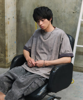 SLEEVE LAYERED LOOSE T-SHIRT / レイヤード ルーズTシャツ